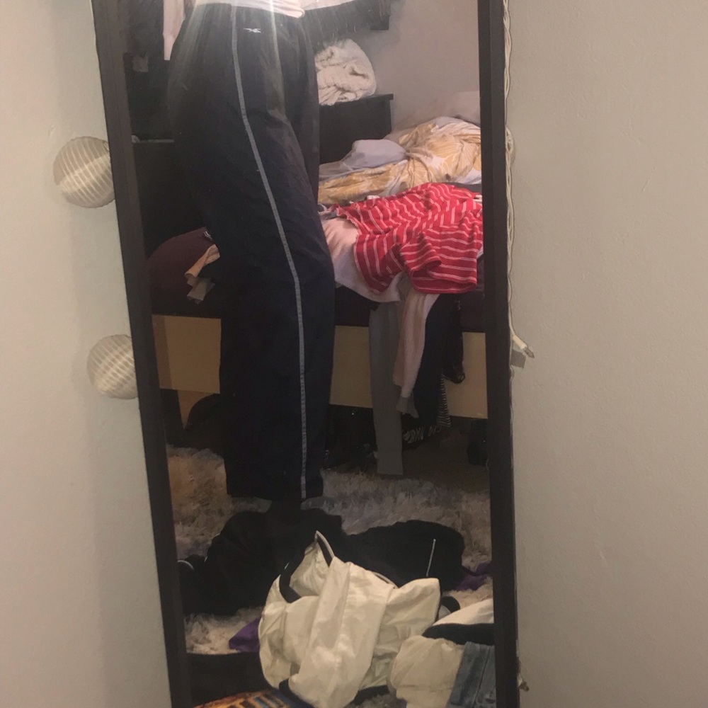 Dark blue ASICS windbreaker pants